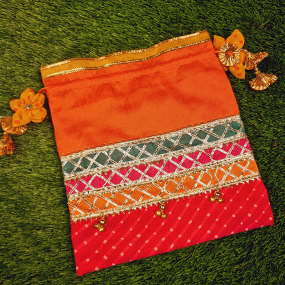 Lehriya Potli Gifting Bag Orange