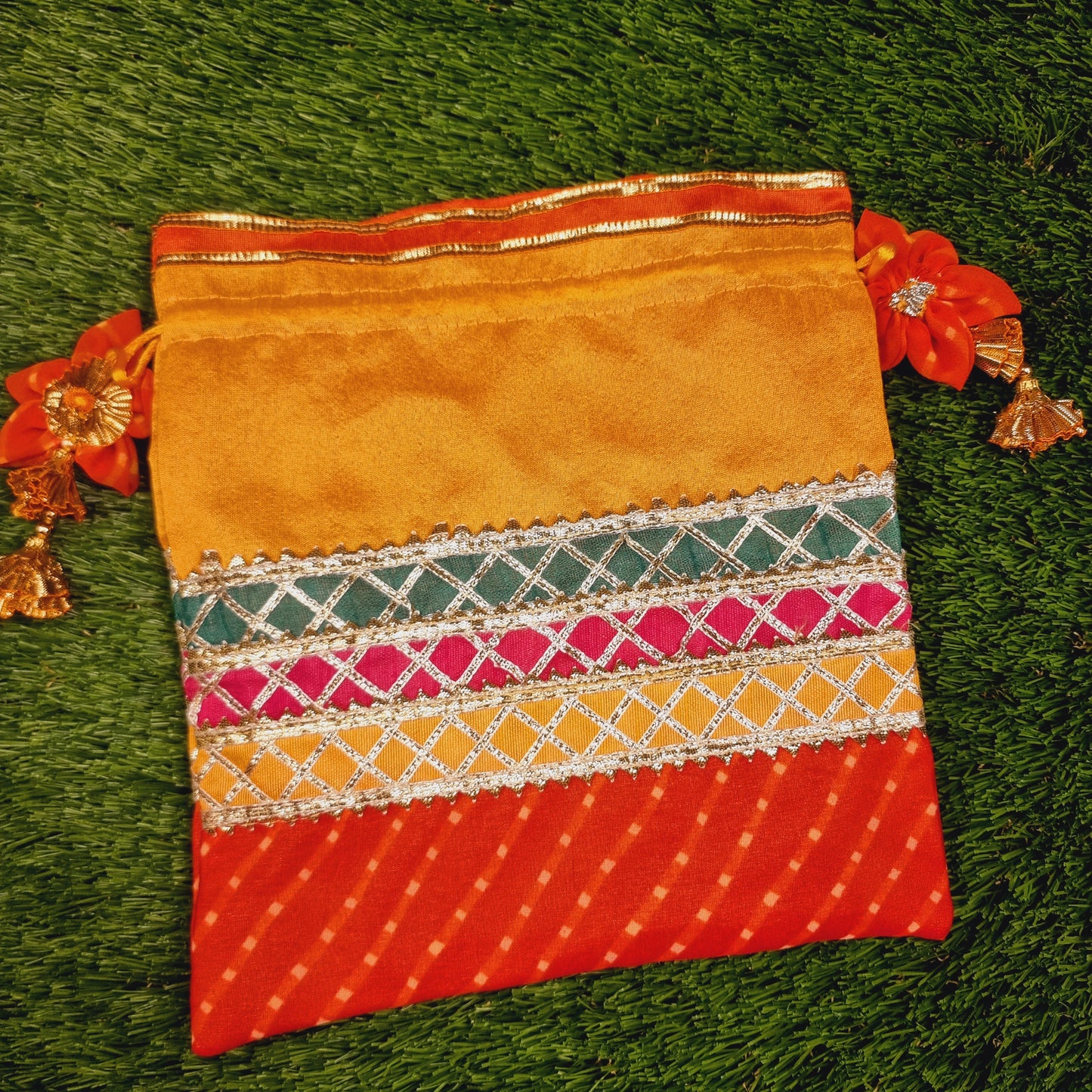 Lehriya Potli Gifting Bag Yellow