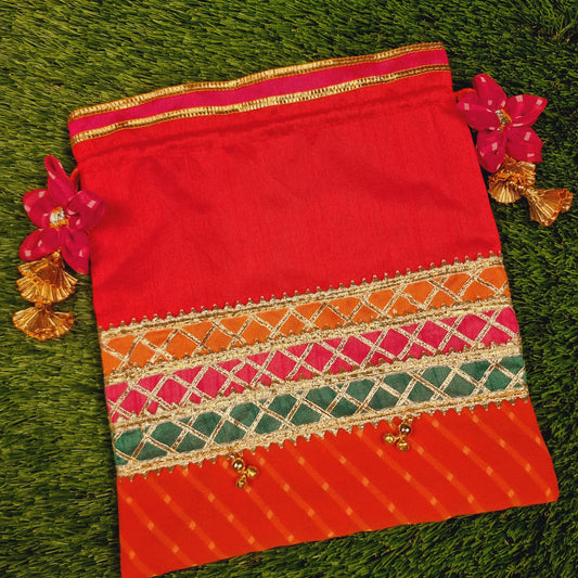 Lehriya Potli Gifting Bag Red