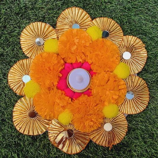 Rangoli Mat With Tea Light Holder ( Set of 2) - Urban Roots