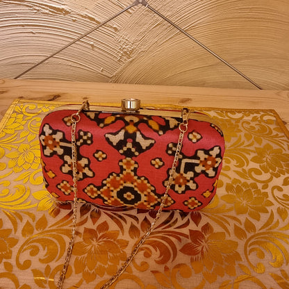 Patola Printed Clutch Bag Pink - Urban Roots