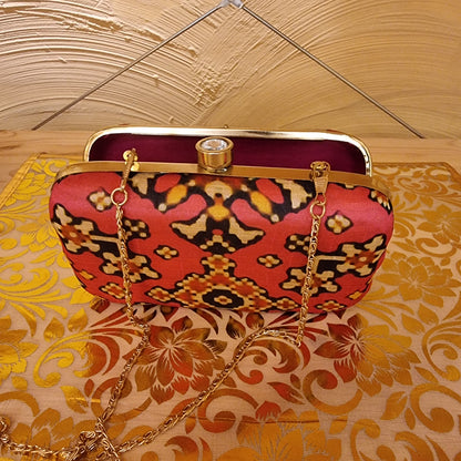 Patola Printed Clutch Bag Pink - Urban Roots