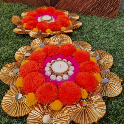 Rangoli Mat With Tea Light Holder - Urban Roots