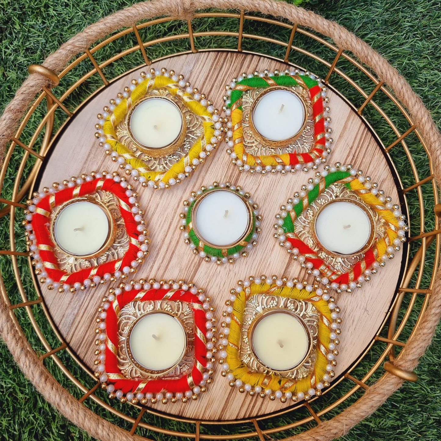 Festive Tea Light Candle Holder ( Set of 7) - Urban Roots