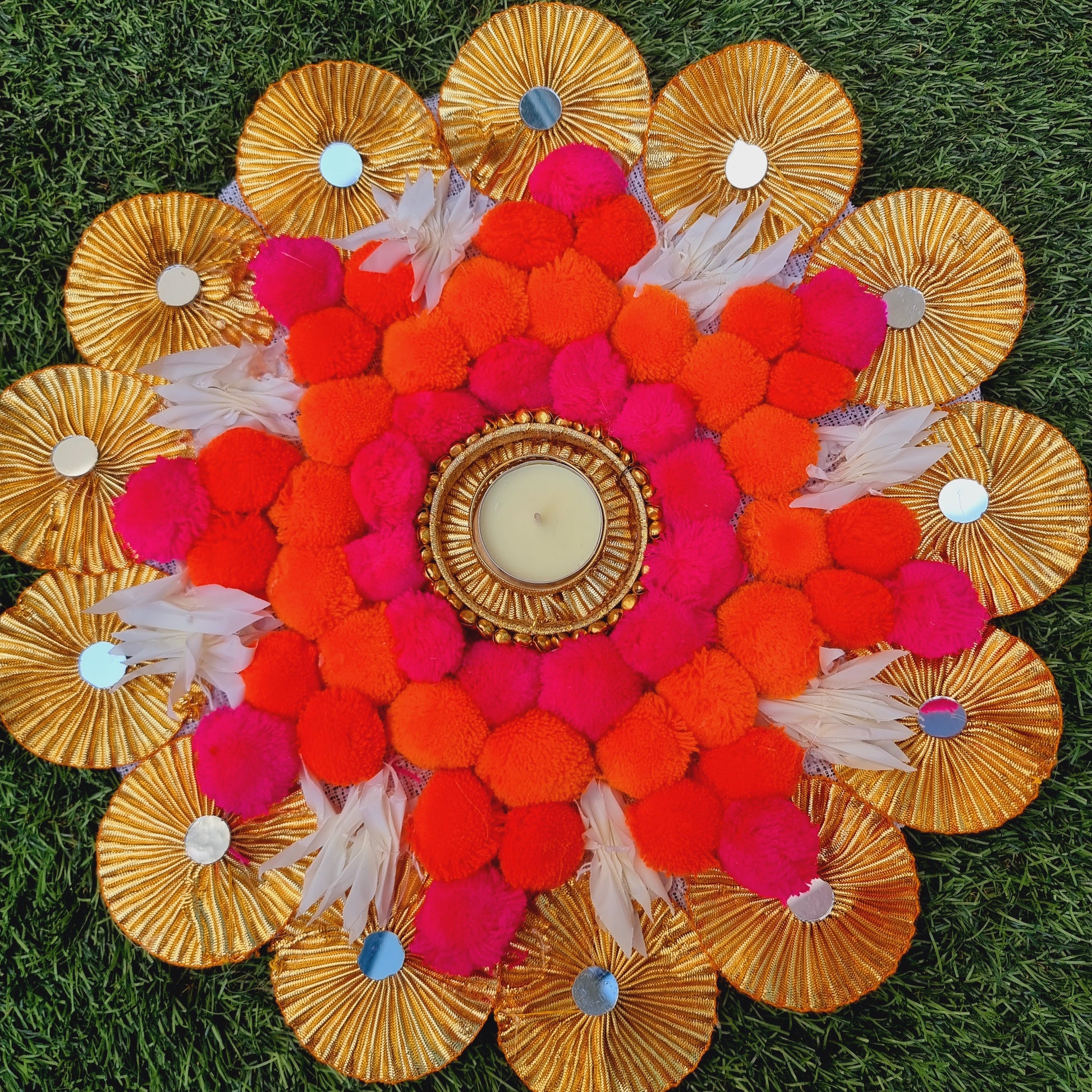 Rangoli Mat With Tea Light Holder - Urban Roots