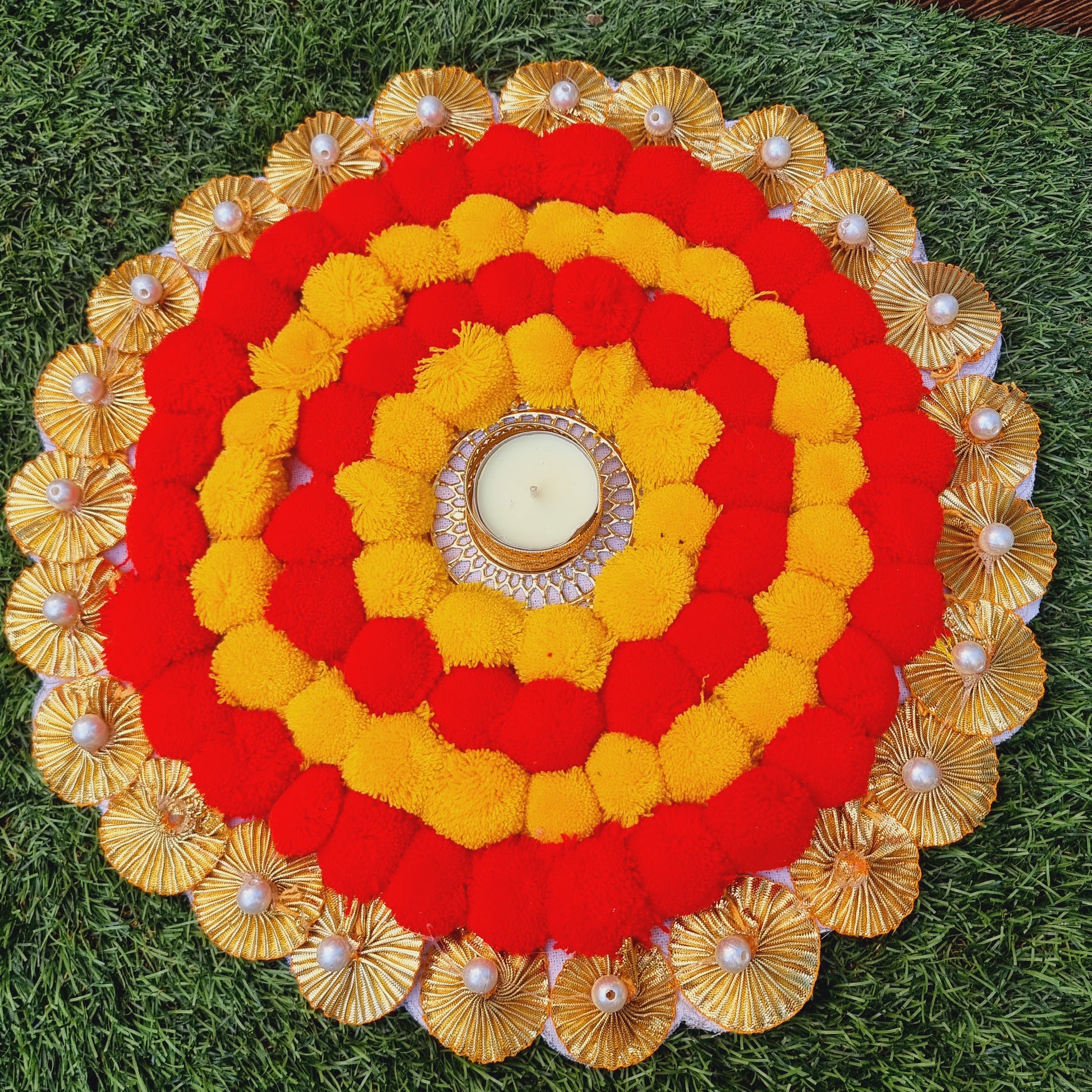 Rangoli Mat With Tea Light Holder - Urban Roots