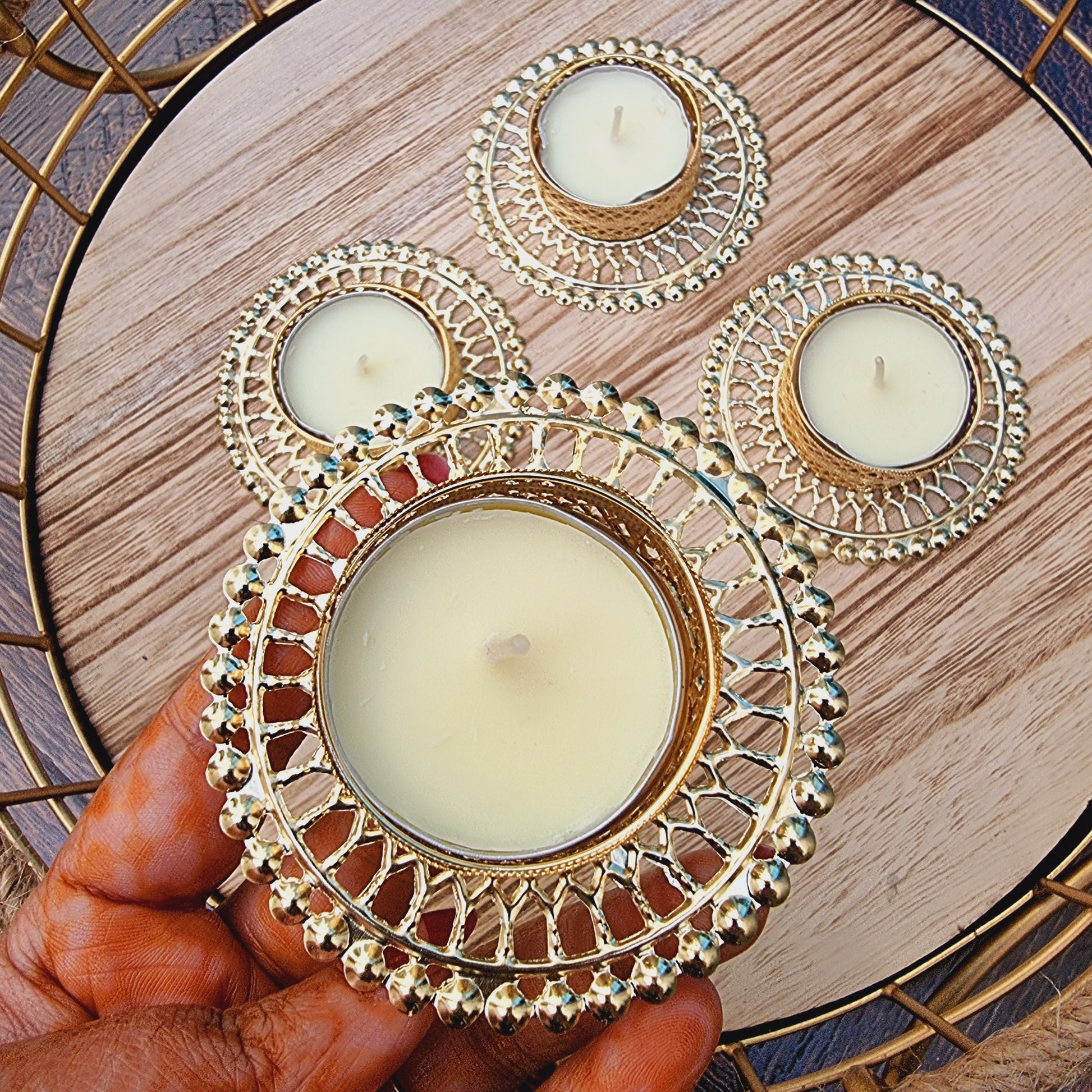 Festive Tea Light Candle Holder ( Set of 4) - Urban Roots