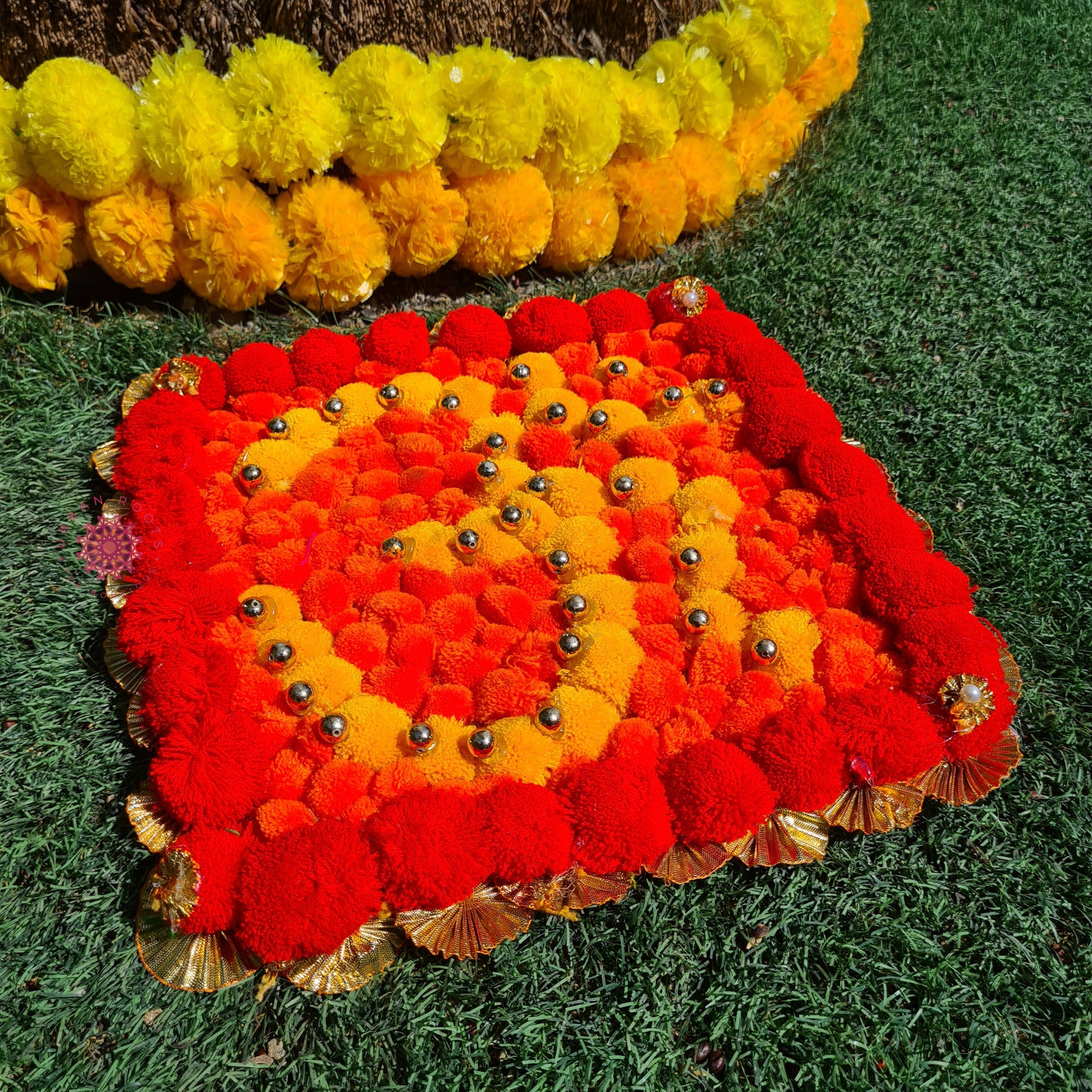 Floral Rangoli Mat ( Set of 5 Pieces) - Urban Roots