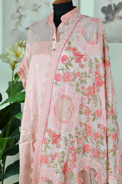 Summer Crepe Festive Suit With Parsi Embroidery Work - Urban Roots