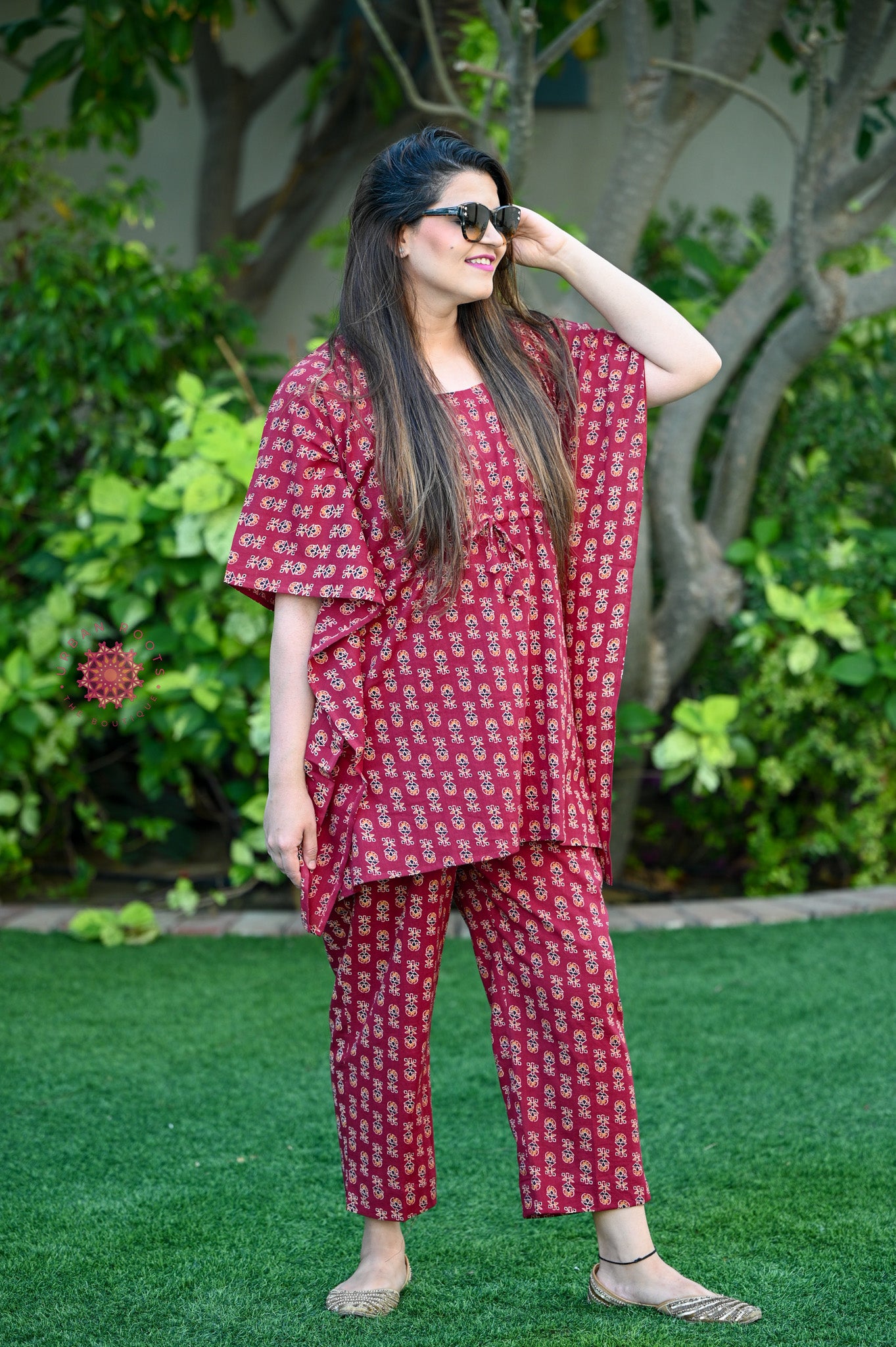 Cotton Printed Kaftan Co-ord Set