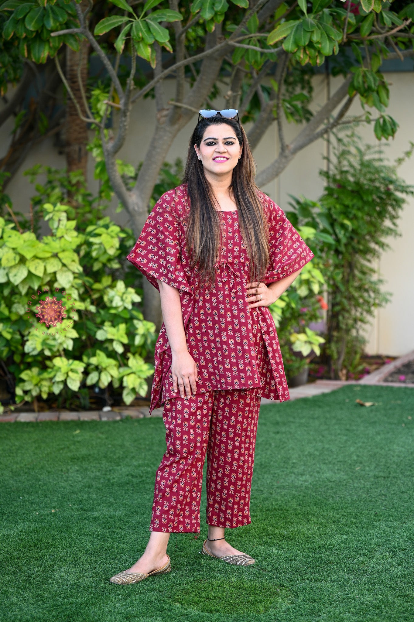 Cotton Printed Kaftan Co-ord Set