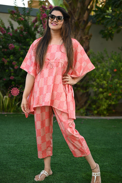 Cotton Printed Kaftan Co-ord Set