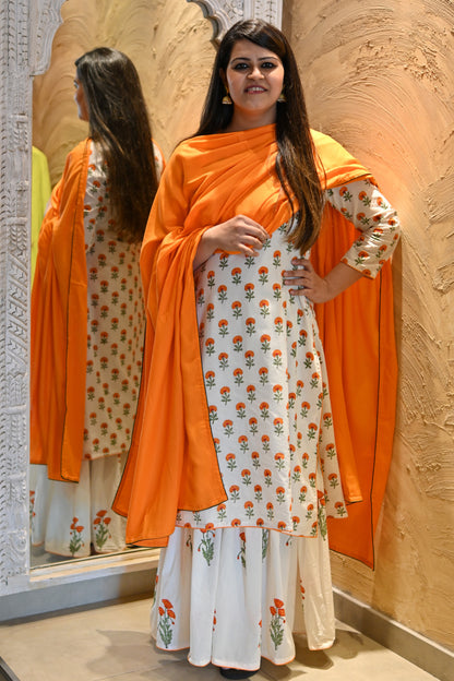 Hand Block Printed Stitched Sharara - Urban Roots