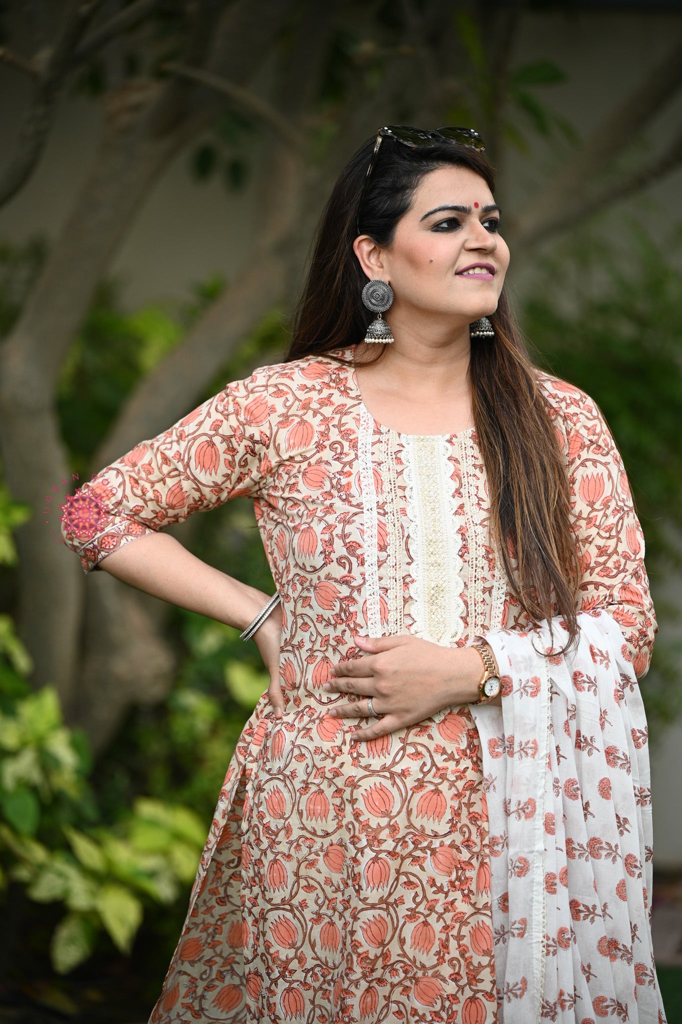 Block Printed Suit With Afghani Salwar - Urban Roots