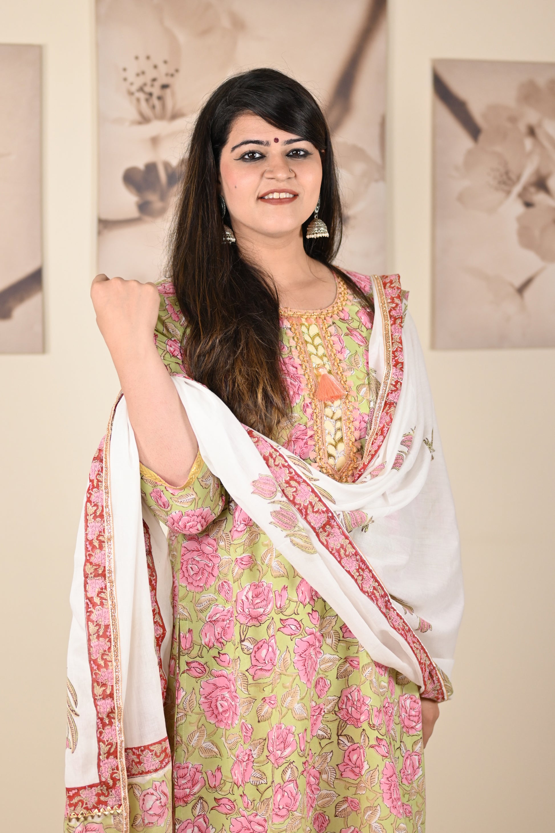 Hand Block Printed Stitched Sharara - Urban Roots