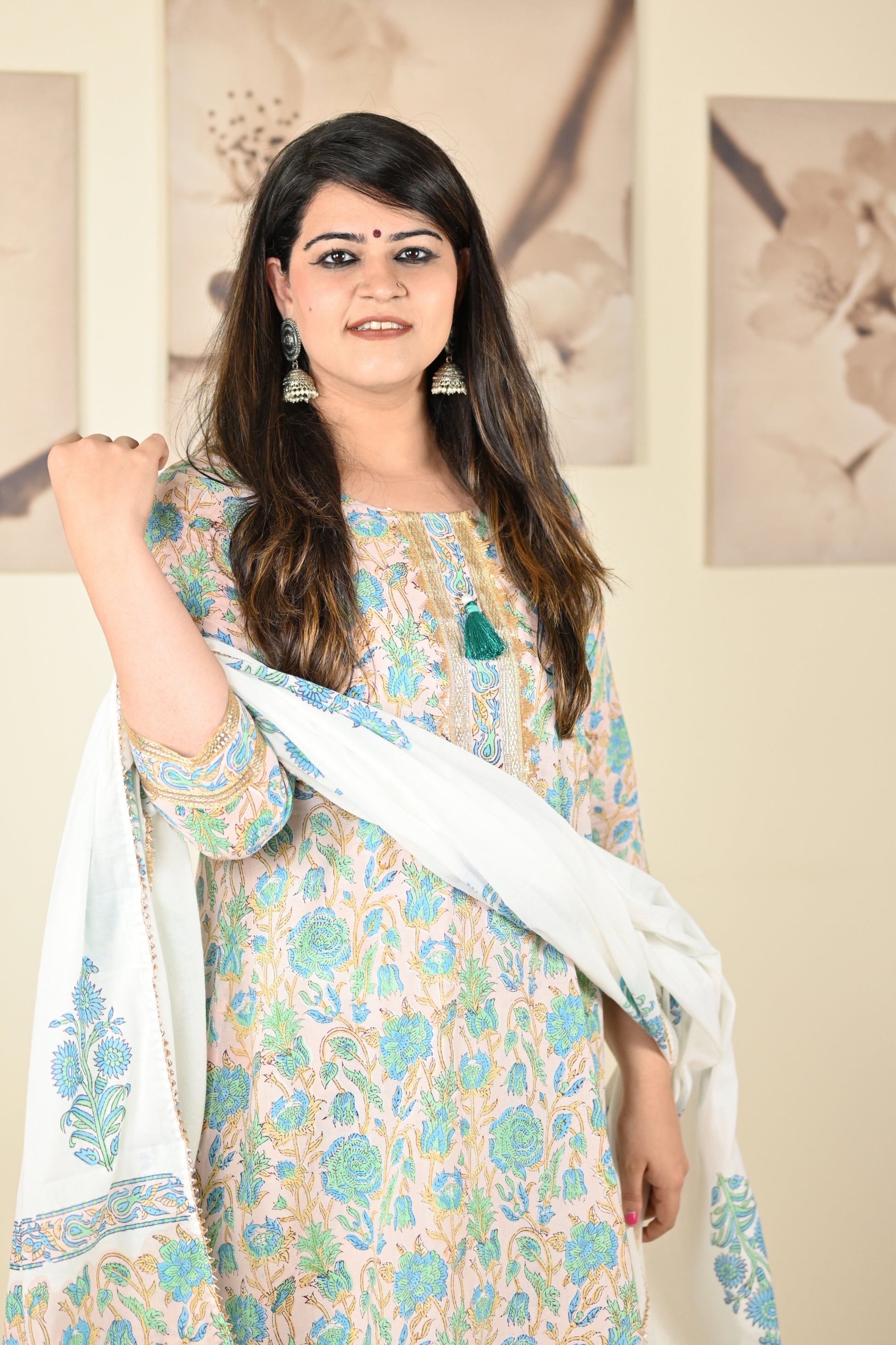 Hand Block Printed Stitched Sharara - Urban Roots