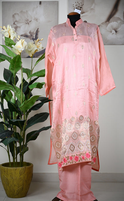 Summer Crepe Festive Suit With Parsi Embroidery Work - Urban Roots