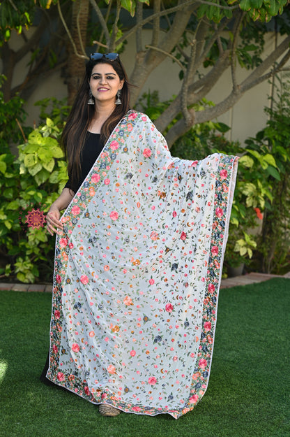 Parsi Gara Embroided Georgette Dupatta