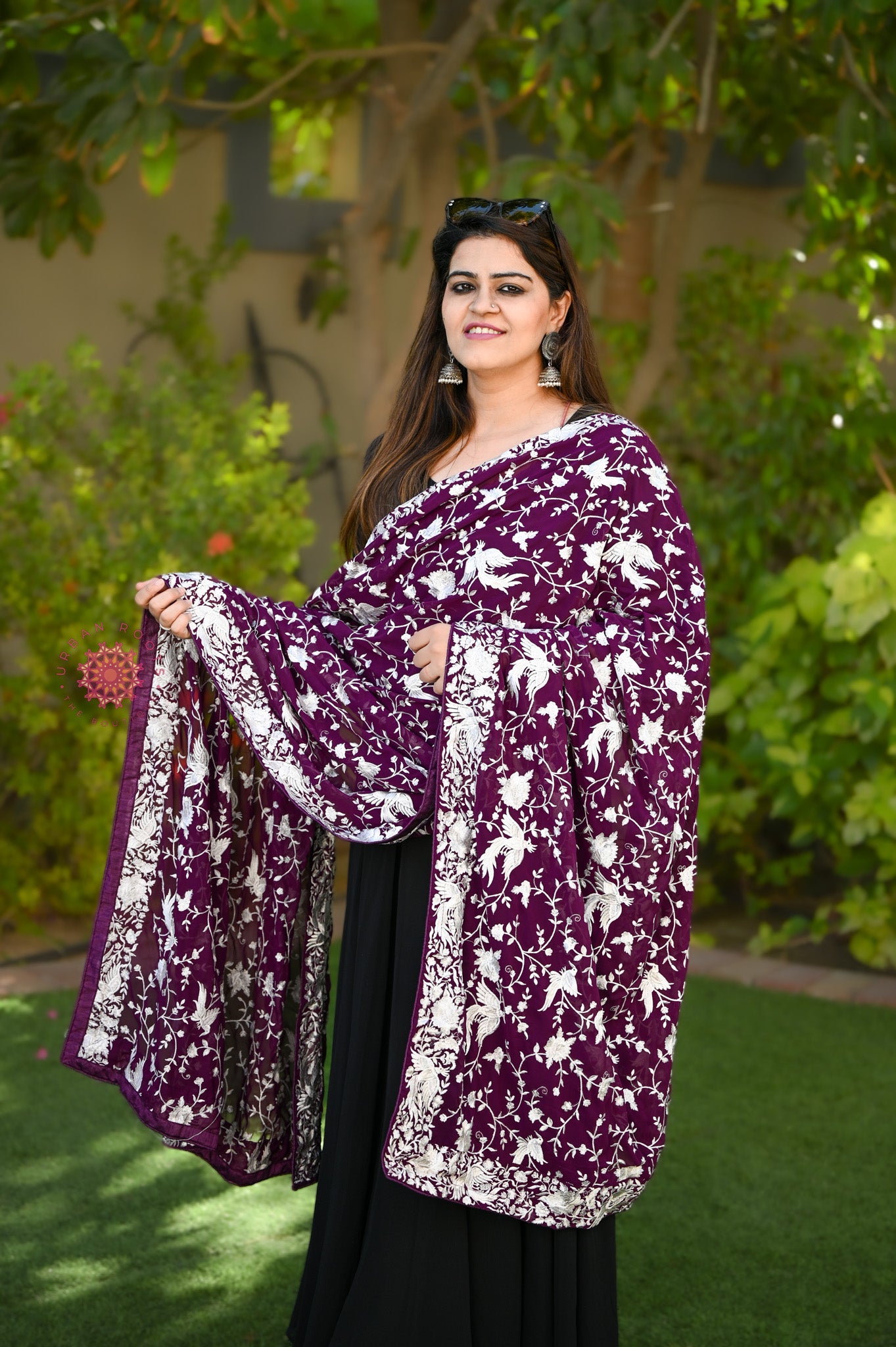 Parsi Gara Embroided Georgette Dupatta