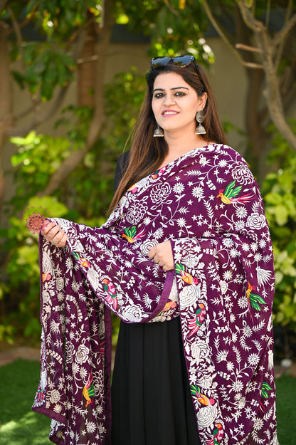 Parsi Gara Embroided Georgette Dupatta