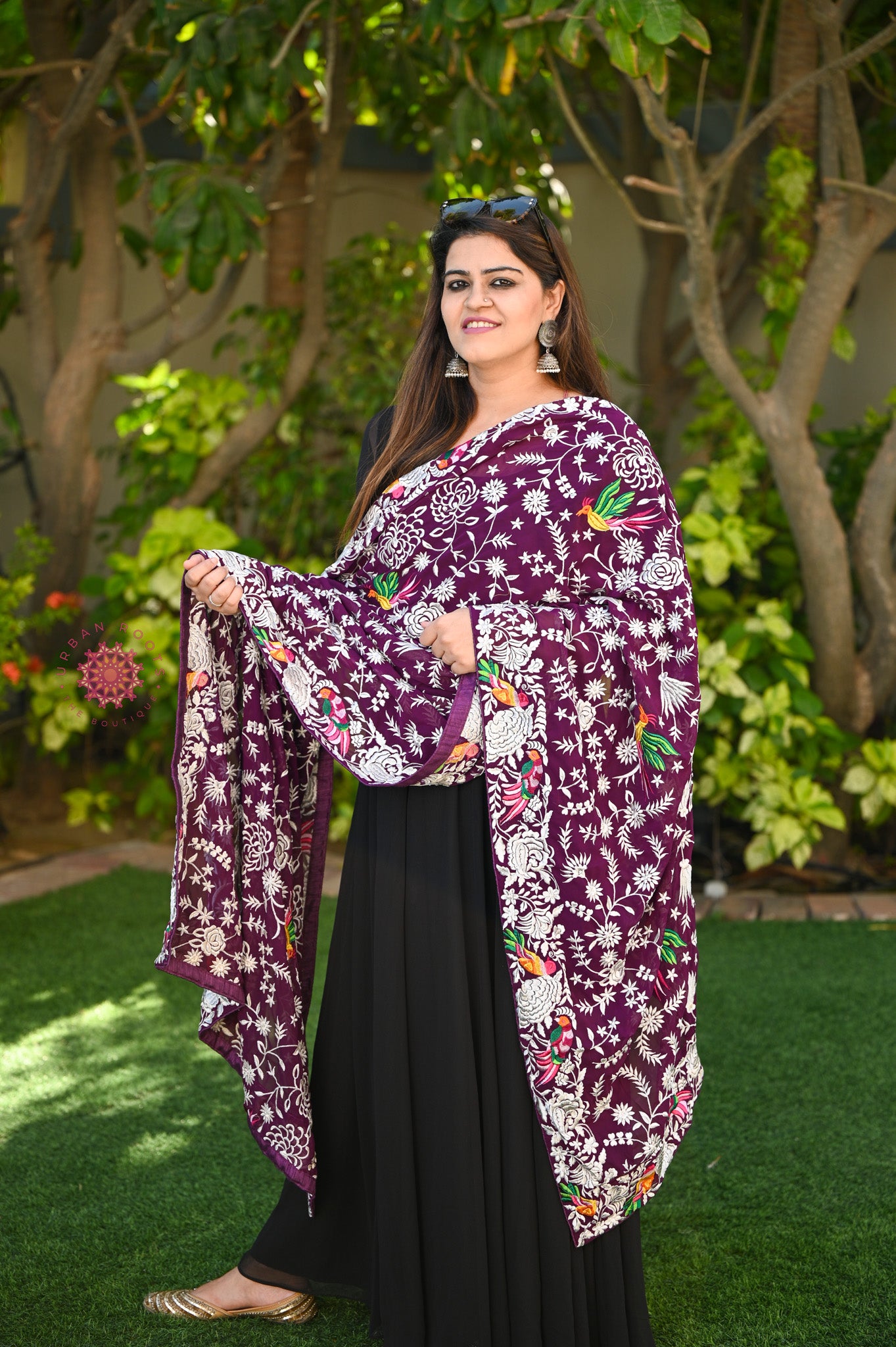 Parsi Gara Embroided Georgette Dupatta