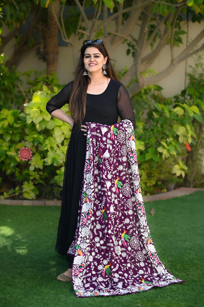 Parsi Gara Embroided Georgette Dupatta