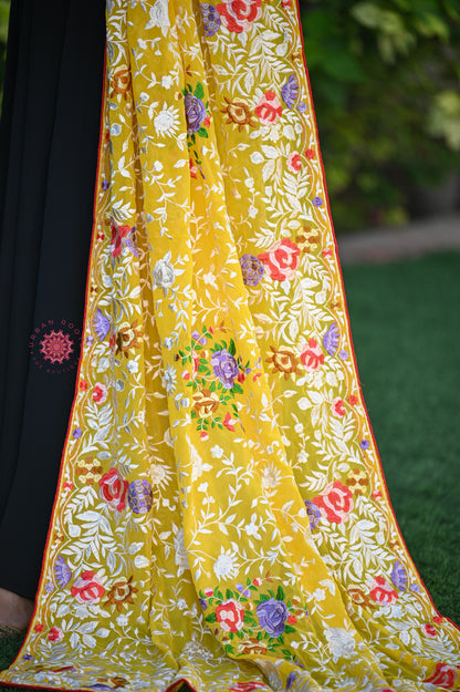 Parsi Gara Embroided Georgette Dupatta