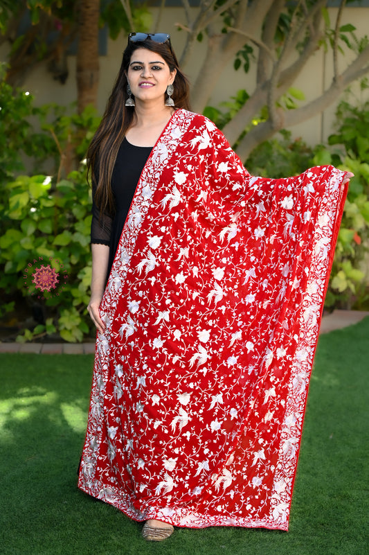 Parsi Gara Embroided Georgette Dupatta