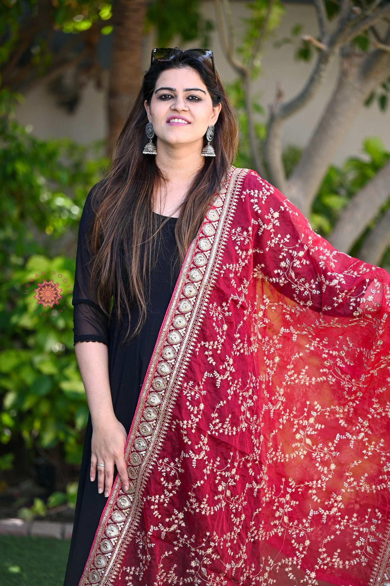 Zari Work Organza Dupatta