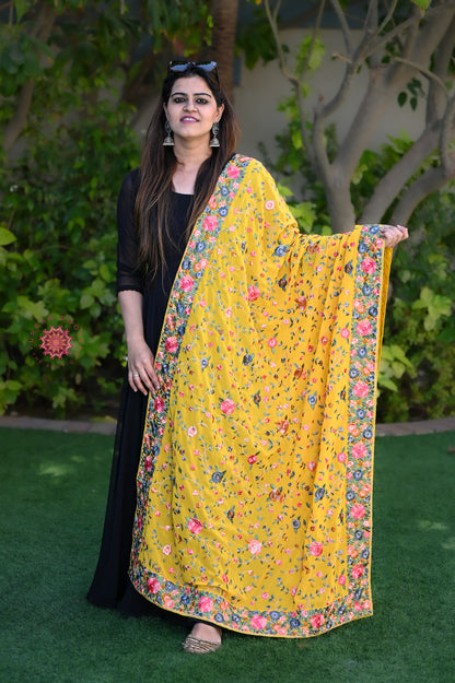 Parsi Gara Embroided Georgette Dupatta