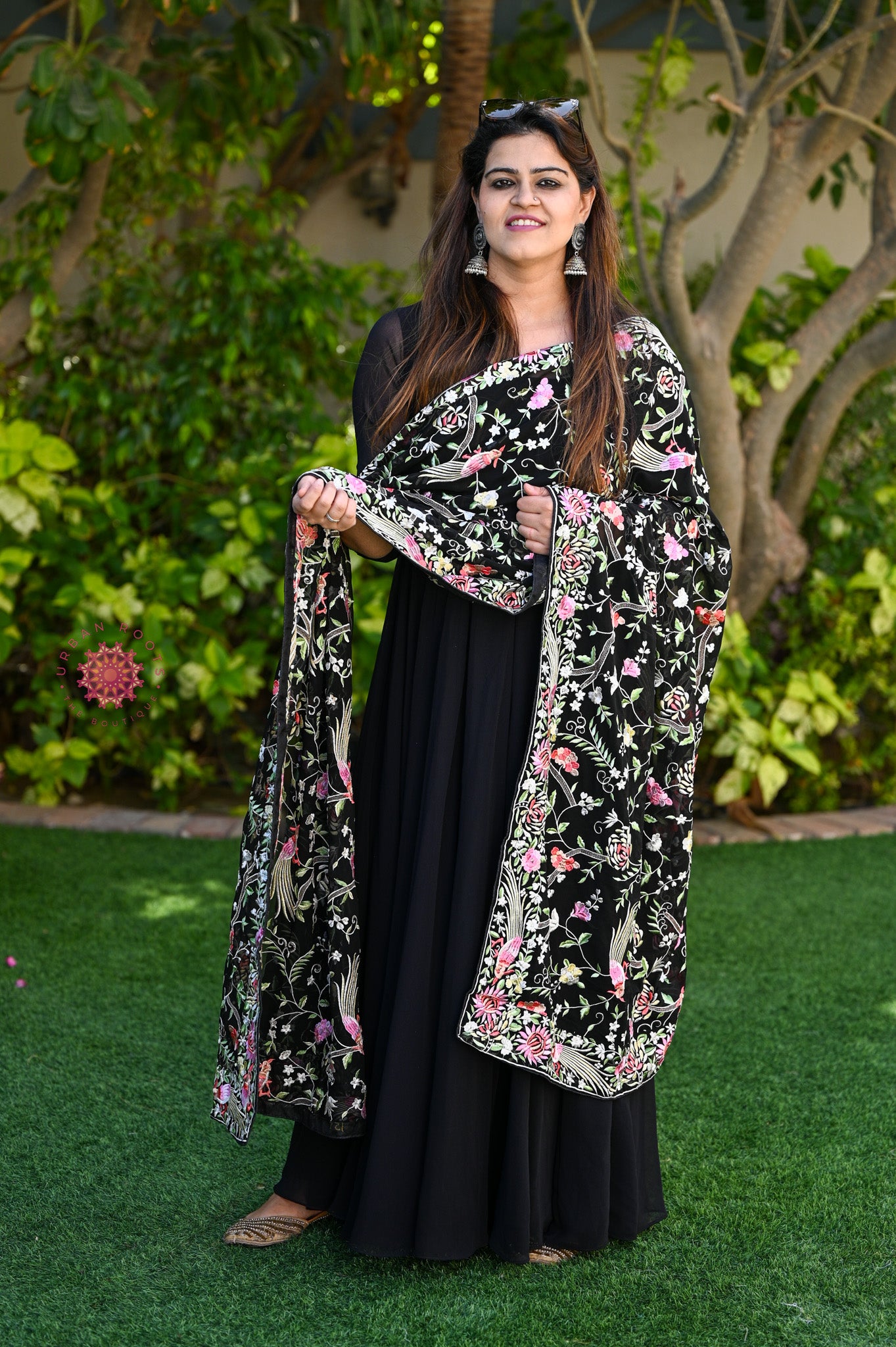 Parsi Gara Embroided Georgette Dupatta