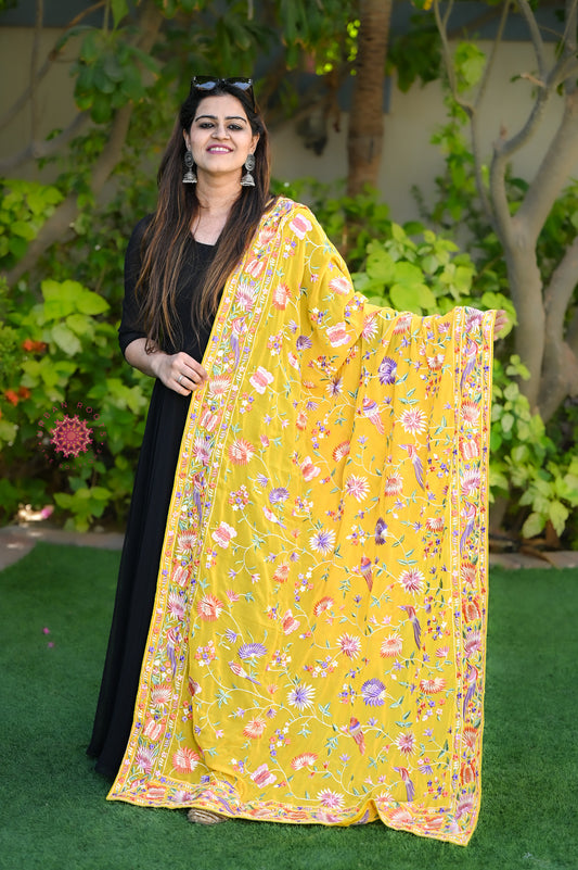 Parsi Gara Embroided Georgette Dupatta