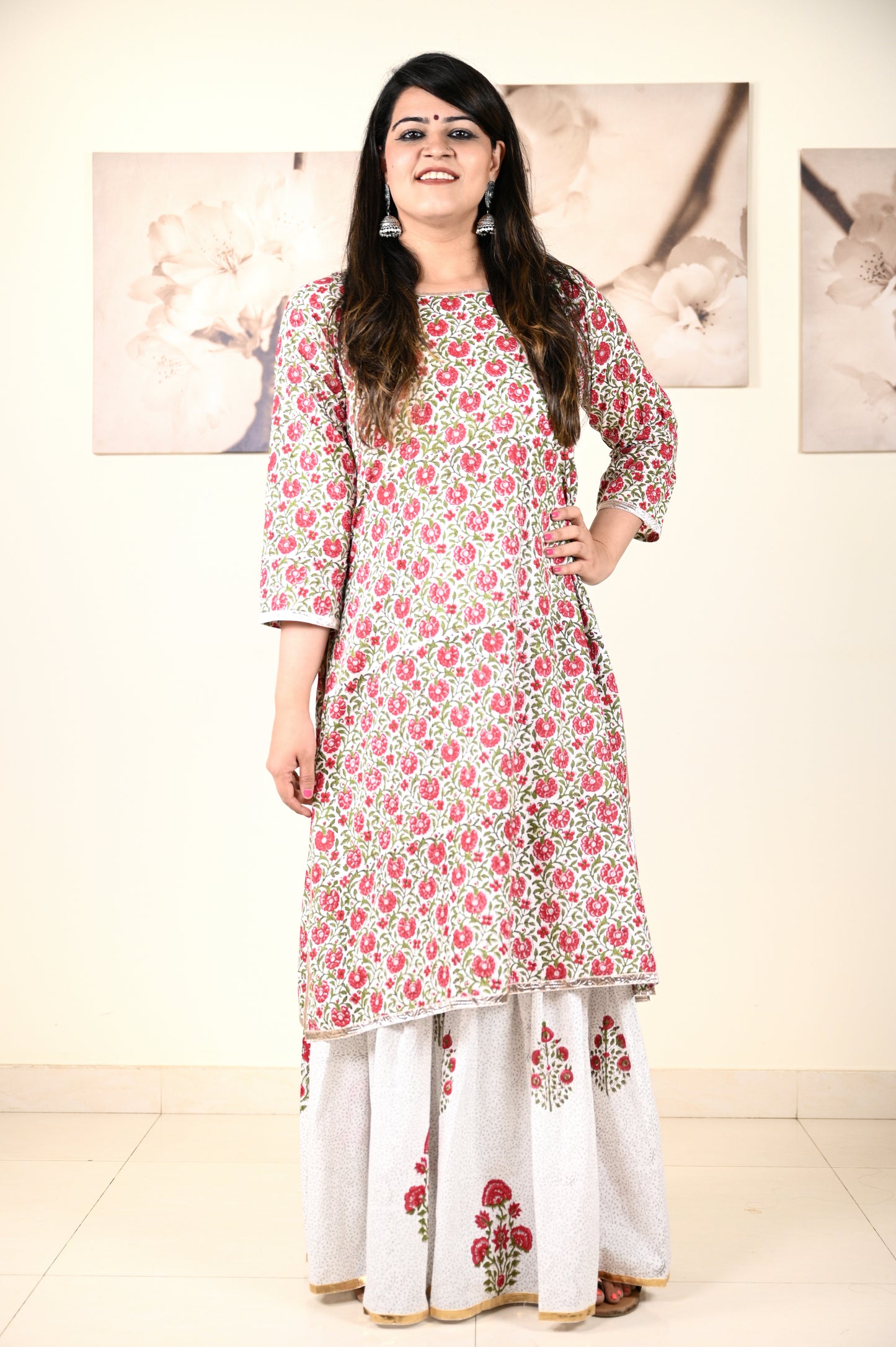 Hand Block Printed Stitched Sharara - Urban Roots