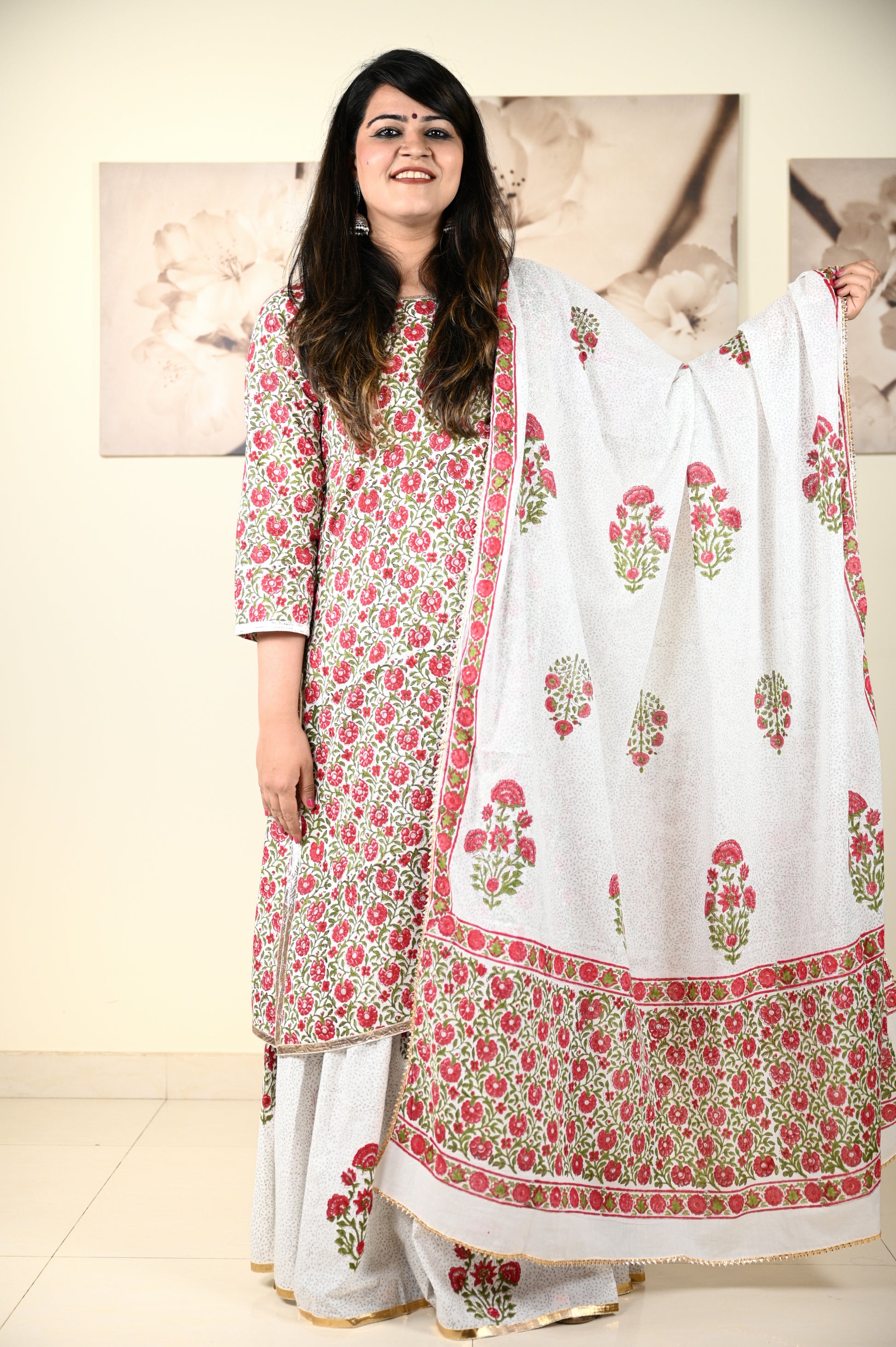 Hand Block Printed Stitched Sharara - Urban Roots