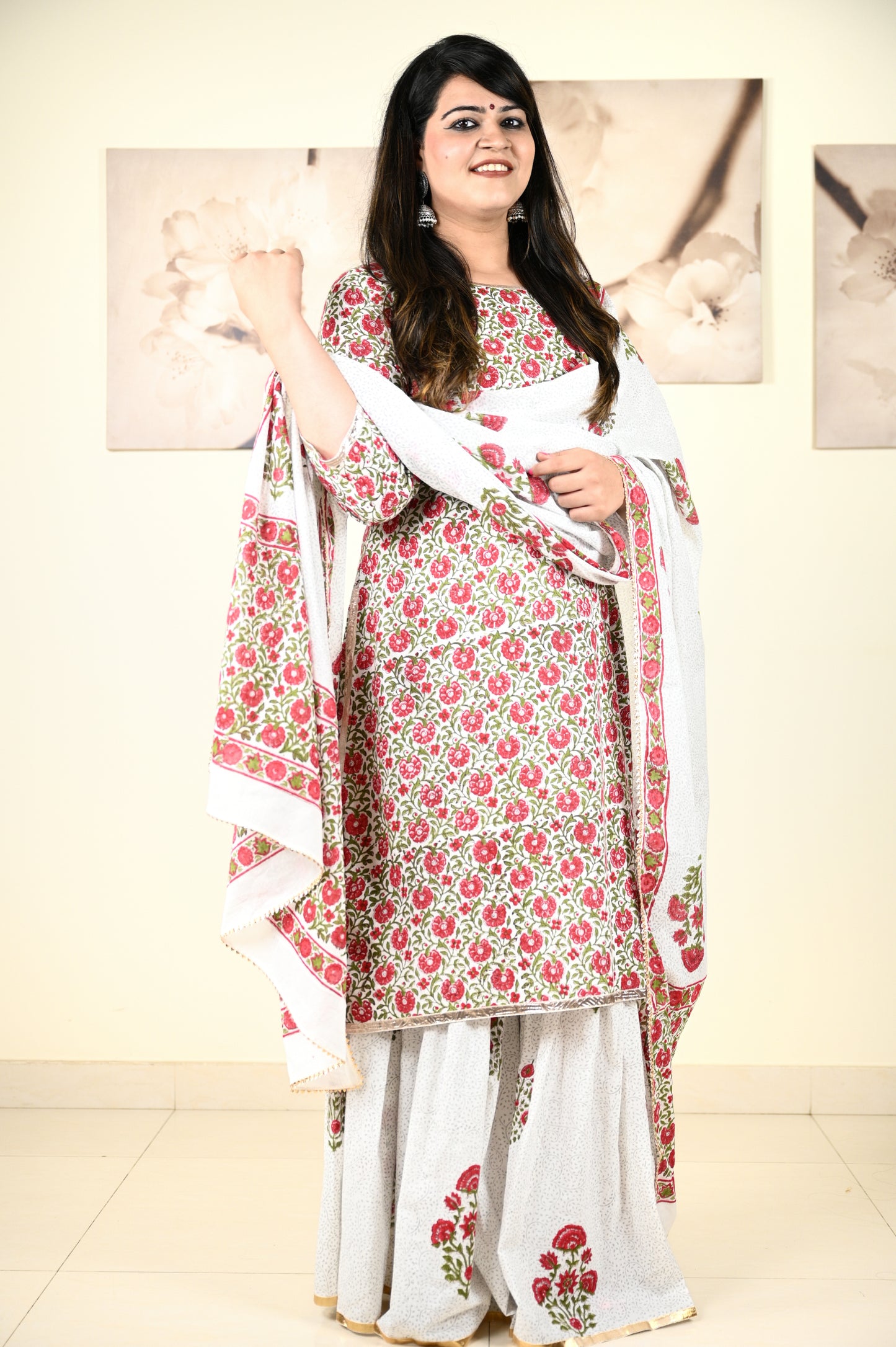 Hand Block Printed Stitched Sharara - Urban Roots