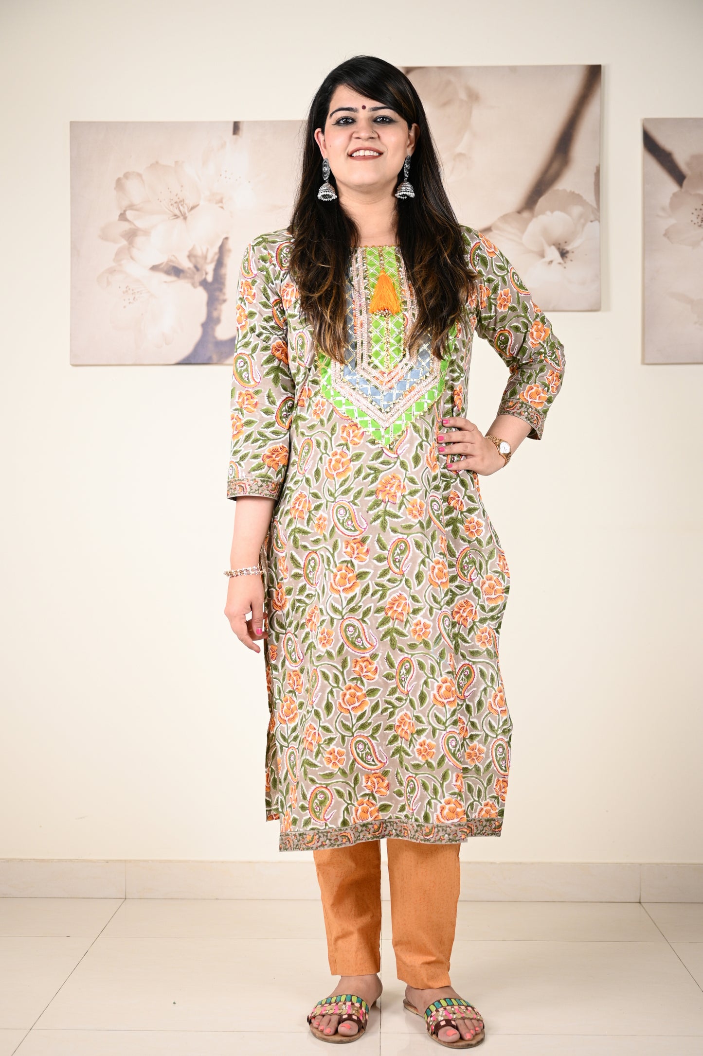 Hand Block Printed Stitched Straight Suit - Urban Roots
