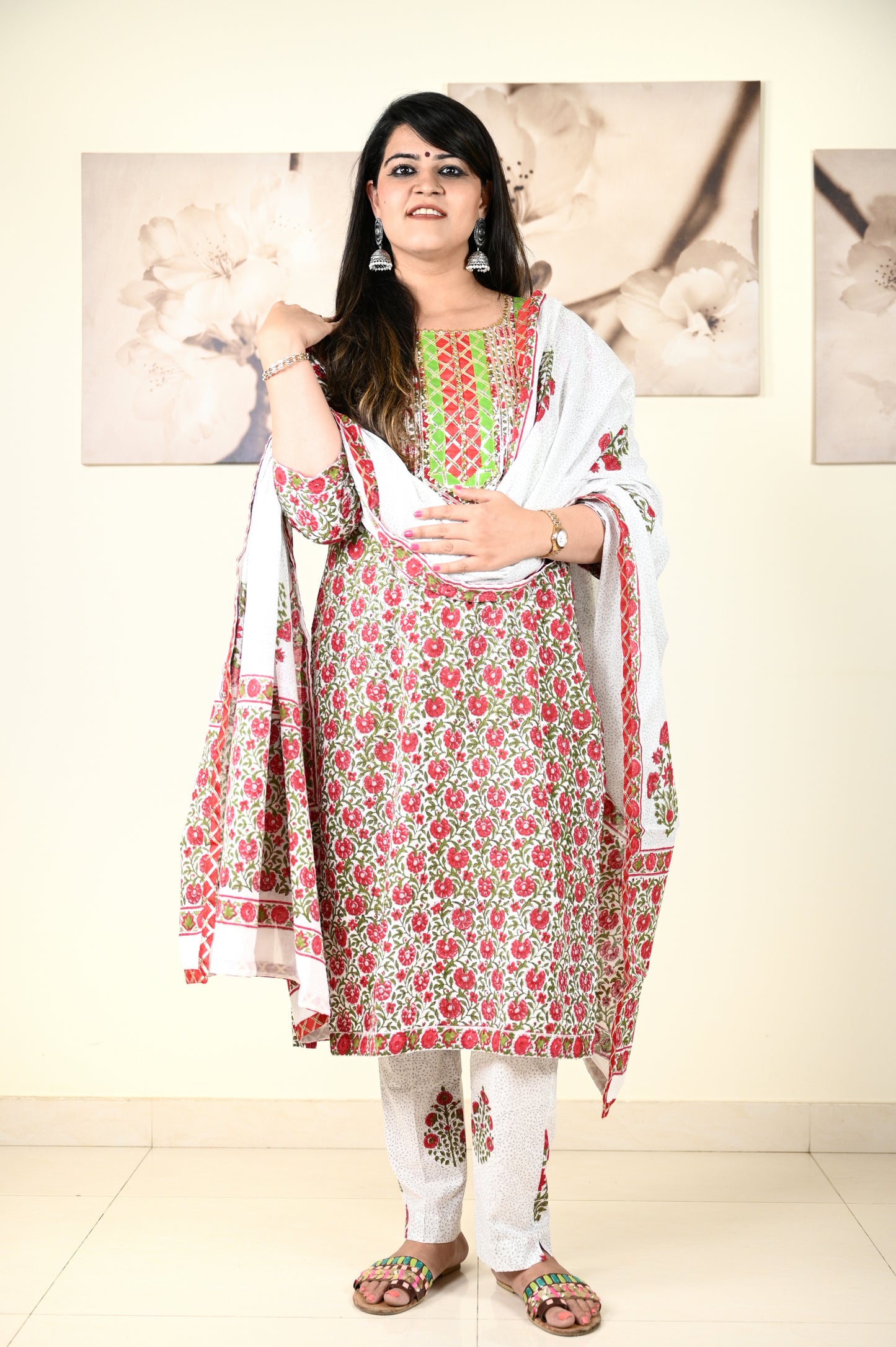 Hand Block Printed Stitched Straight Suit - Urban Roots