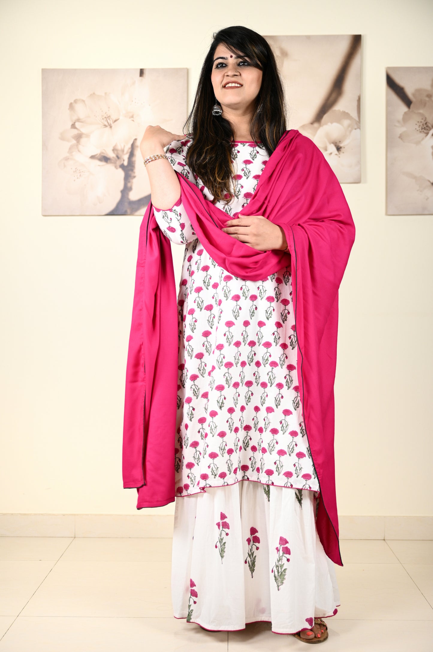 Hand Block Printed Stitched Sharara - Urban Roots