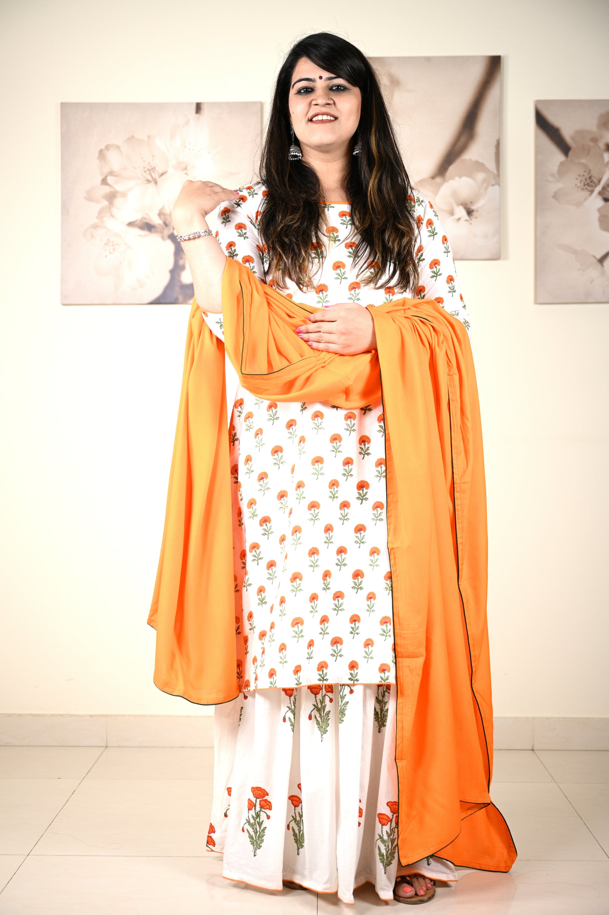 Hand Block Printed Stitched Sharara - Urban Roots