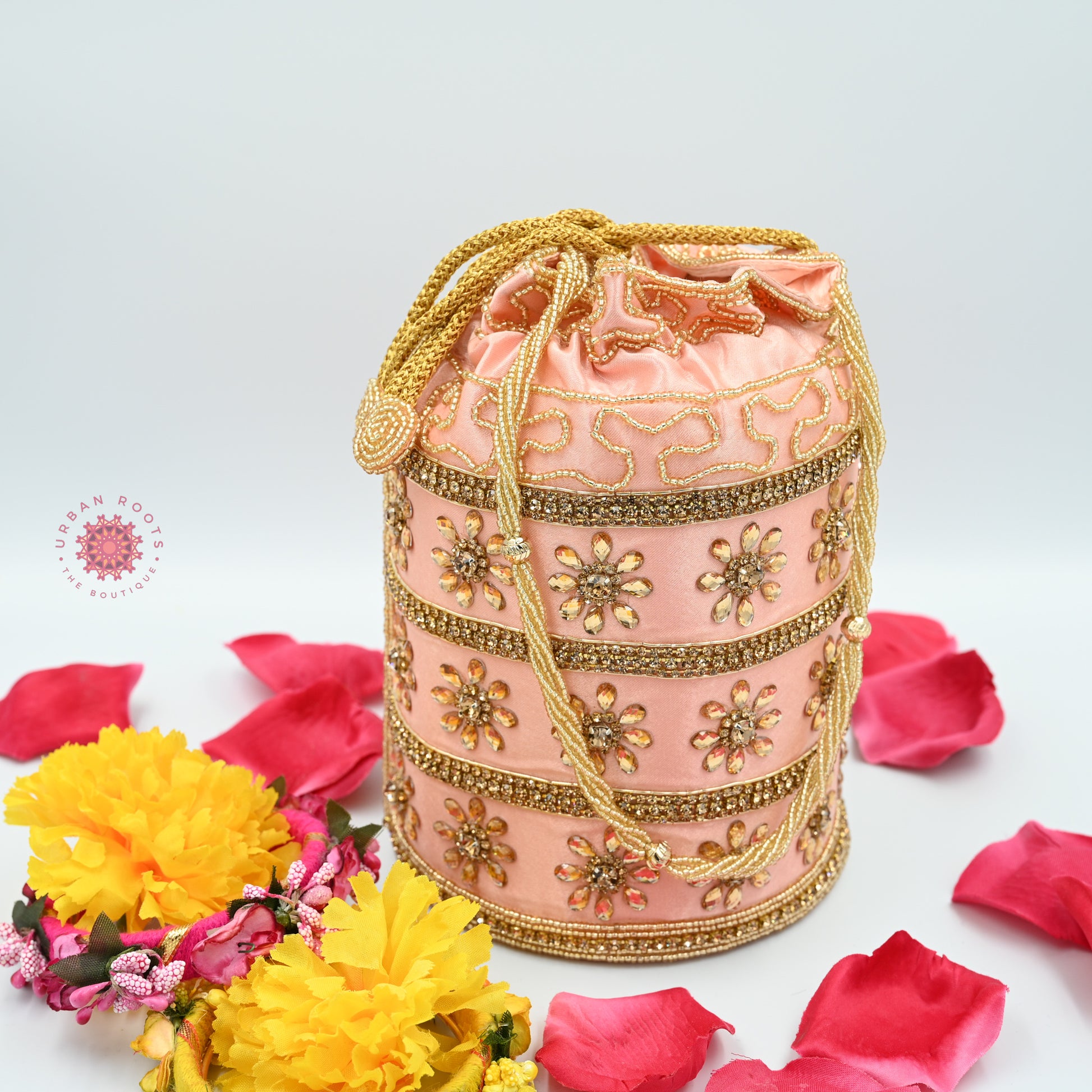 Festive Hand Potli / Hand Purse Pink - Urban Roots