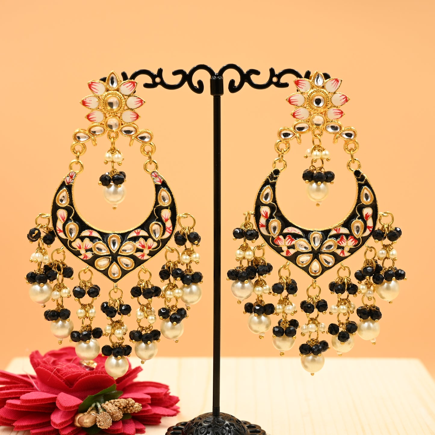 Hand Painted Meenakari Chandbali