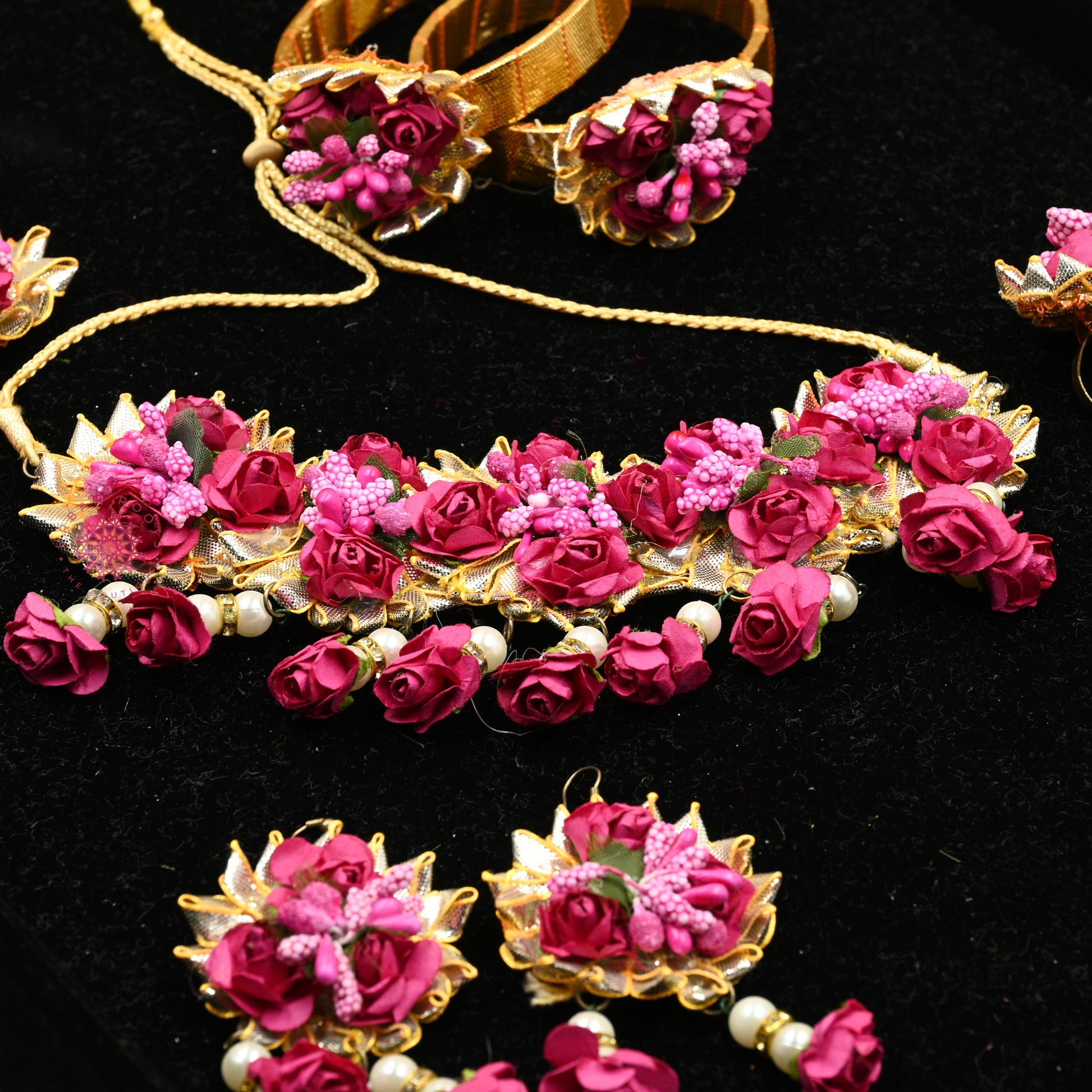 Gota Floral Jewellery Set Pink - Urban Roots