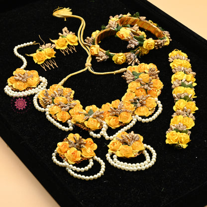 Gota Floral Jewellery Set Yellow - Urban Roots