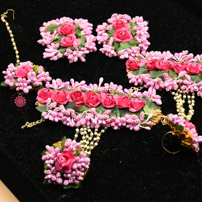 Gota Floral Jewellery Set Pink - Urban Roots