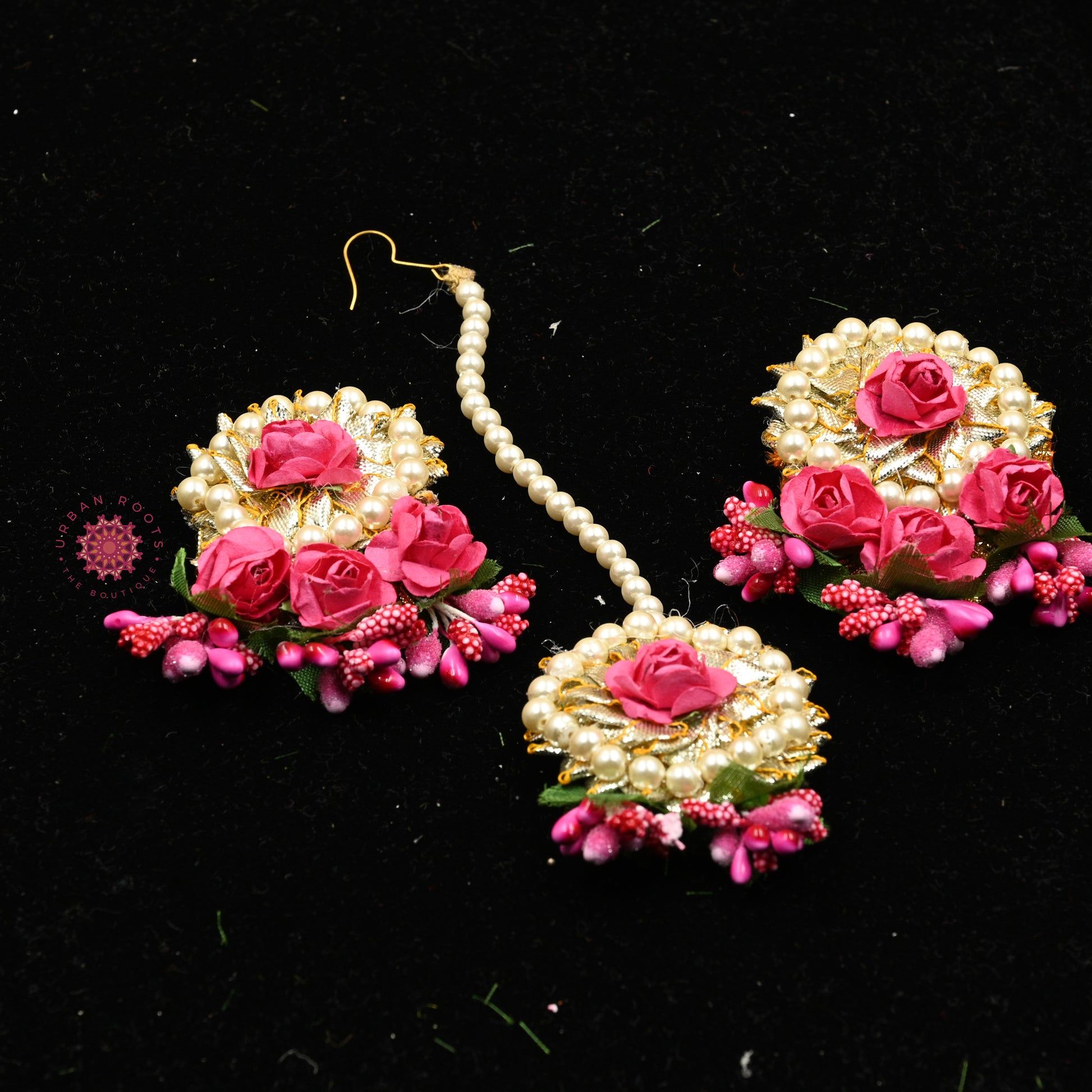 Gota Floral Jewellery Set Pink - Urban Roots