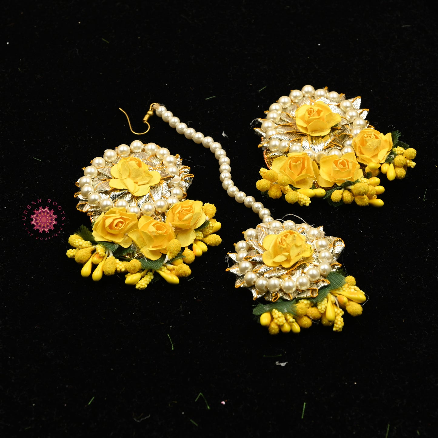 Gota Floral Jewellery Set Yellow - Urban Roots