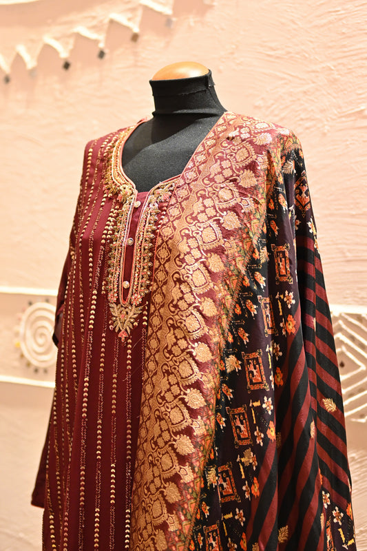 Festive Suit With Art Silk Dupatta - Urban Roots