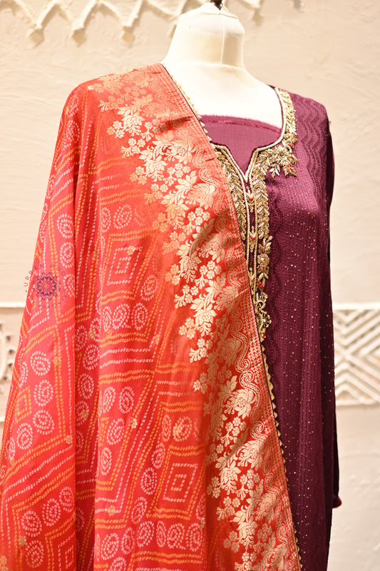 Festive Suit With Silk Dupatta - Urban Roots