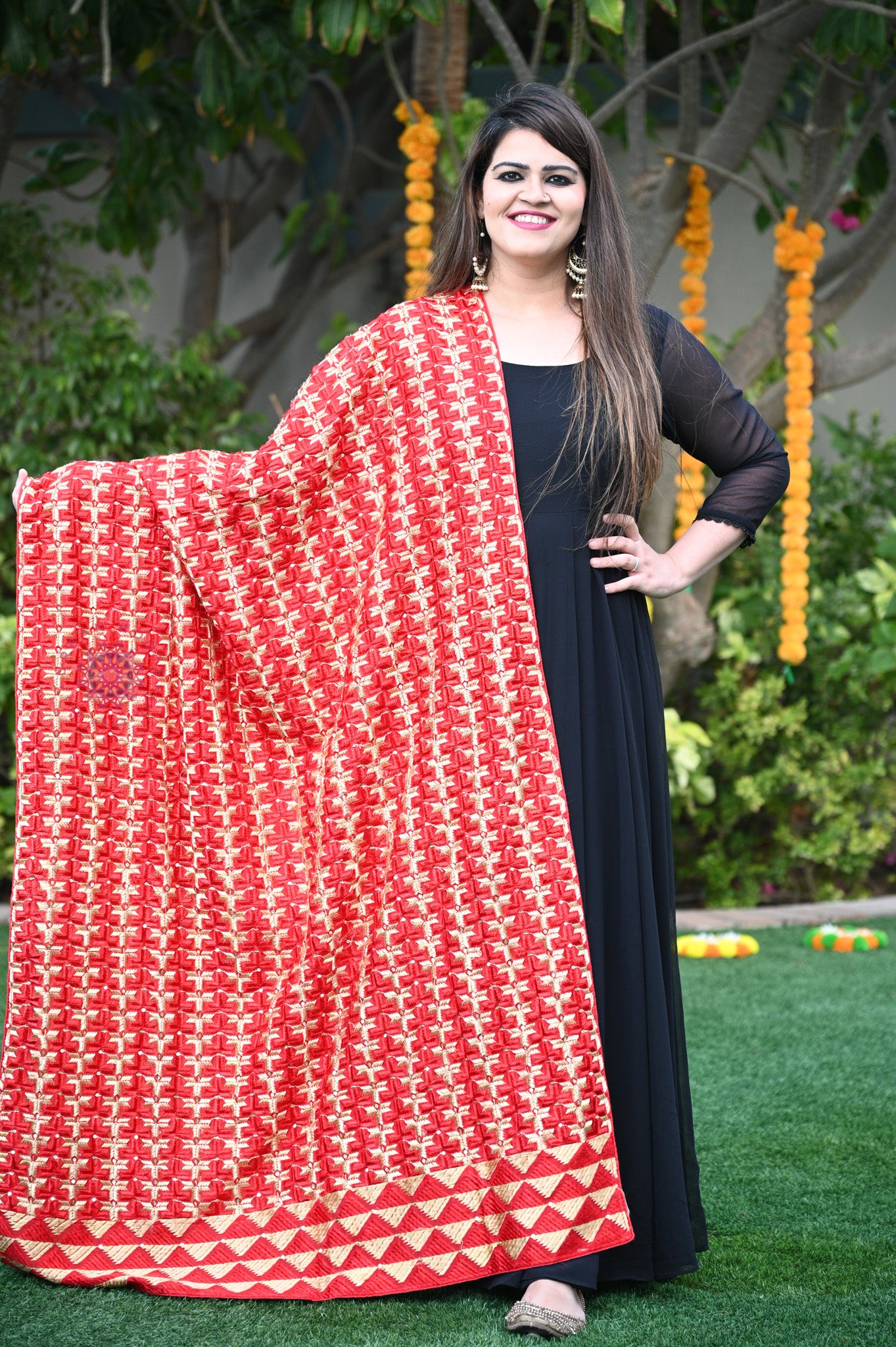 Chinon Phulkari Bagh Dupatta - Urban Roots