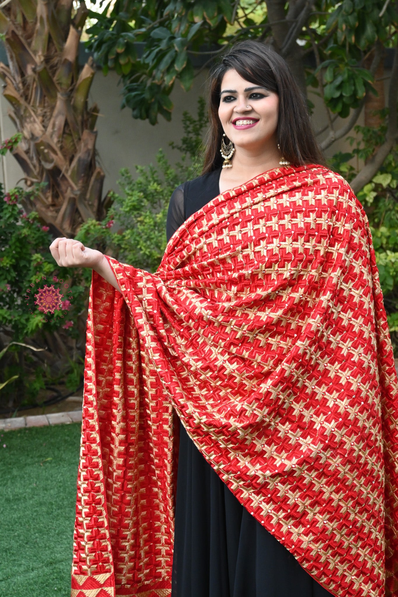 Chinon Phulkari Bagh Dupatta - Urban Roots